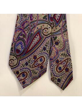 BOSS by HUGO BOSS Grey Multi-Color Paisley Silk Tie